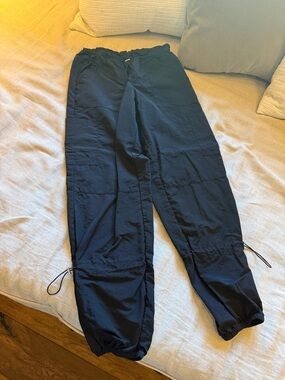 Black Drawstring Cargo Jogger Pants